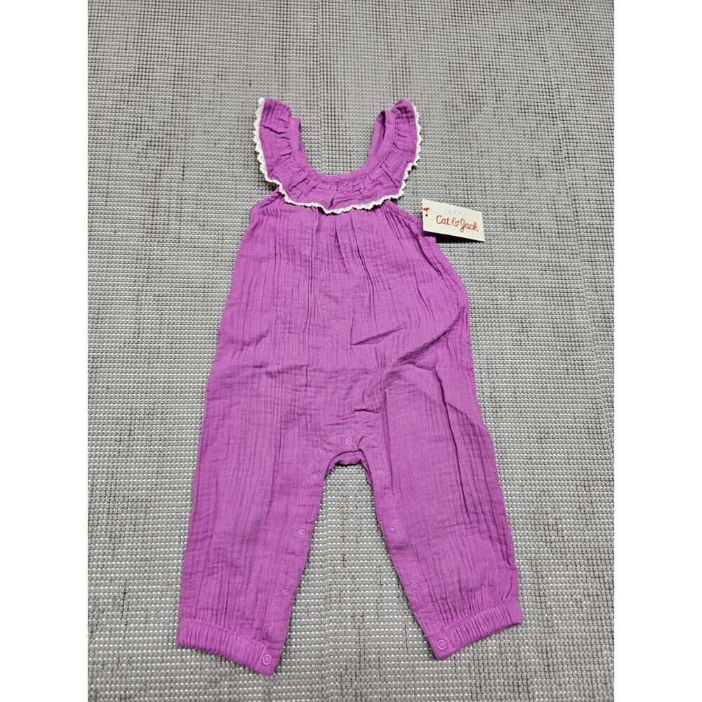 Cat & Jack Baby Girl's Months Sleeveless Romper Size 6-9M Purple